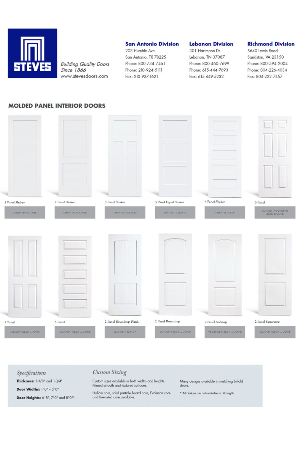 Product Catalogs - Steves Doors